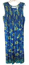 Maxi Vestido French Laundry Para Mujer S Azul Floral Sin Mangas Nuevo Sin Etiquetas