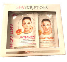 SPA SCRIPTIONS Global Beauty Care 5 Mascarillas de Tratamiento Facial Spa Nuevas Sin Abrir