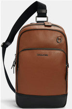 NUEVO CON ETIQUETAS COACH GRAHAM Pack C2931 Bolso Bandolera En SILLA MARRÓN NEGRO Cuero Gunmetal
