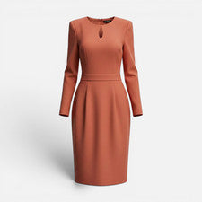 Vestido de mujer Nife casual casual manga larga, DUnkel naranja, 36