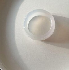 Nuevo anillo banda tallada a mano ágata jade blanco natural talla 7-10 # Certificación