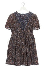 Vestido de verano mujer Dahlia estampado floral línea A azul talla 36