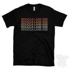CAMISETA RESUGGA LANE-END ESTILO RETRO REPETIDO para hombre y mujer Reino Unido top name regalo