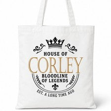 Bolso de Mano House Of CORLEY Nombre Familiar Blanco Regalo de Cumpleaños