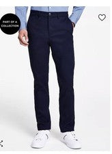 Pantalones chinos elásticos calce recto Calvin Klein para hombre 42x32 azules nuevos con etiquetas