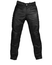 Pantalón de cuero para hombre de lujo suave piel de cordero estilo carga uso múltiple de bolsillos