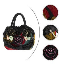 Bolso de mano con diseño de flores para mujer Bolso con cremallera para mujeres Bolso informal de compras