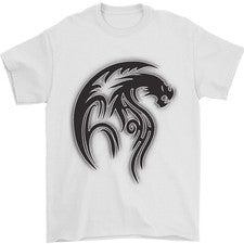 Camiseta negra estilo tatuaje tribal dragón para hombre 100 % algodón