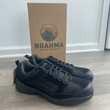 Zapatos de Trabajo Brahma Para Hombre Adan Puntera de Acero Negros Talla 13 Nuevos