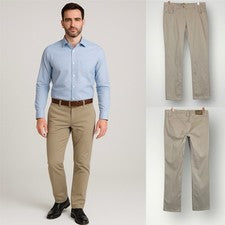 Pantalones Alviero Martini 1a Clase Caqui Para Hombre Talla 33 x 35 Diseñador Pierna Recta