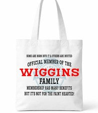 Bolso de Mano Wiggins Family Clan Shopper Regalo Personalizado Reunión
