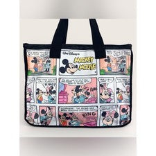Bolso de Mano Disney Mickey & Minnie Mouse Tira Cómic Borde Negro Estilo Retro Grande