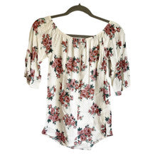 Nuevo Mini Vestido West Kei Floral Fuera del Hombro Moda Informal Blanco Para Mujer XS