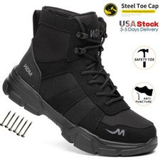 Zapatos de seguridad impermeables para hombre botas de trabajo talla puntera de acero zapatilla indestructible