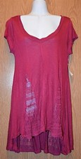 Camisa Mujer Bonita Chianti Encaje Acento Simetría Manga Corta Talla Pequeña NUEVA CON ETIQUETAS NUEVA