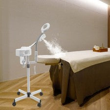 Vaporizador facial caliente 2 en 1 5X LED lámpara de aumento ozono salón spa cuidado de la piel