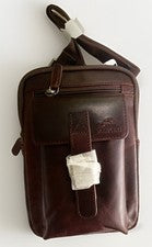 Bandolera organizadora de cuero Mancini Buffalo marrón mensajero 99-5417-BN bolsa