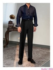 Pantalones de vestir ajustados vintage de Nápoles para hombre moda negocios caballero pantalones informales