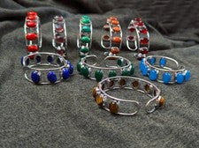 Brazalete de piedras preciosas múltiples, brazalete étnico de 10 piedras, lote de brazalete ajustable 925 ~
