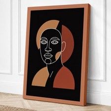 Impresión en lienzo geométrico de contemplación de dos tonos arte de pared decoración del hogar listo para colgar