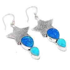 Pendiente de joyería de plata esterlina 925 hecho a mano con piedras preciosa...