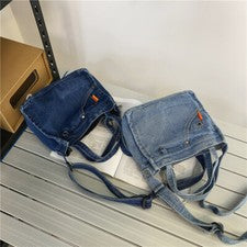 Bolso Bandolera Pequeño Cuadrado Denim Para Mujer Informal de Hombro Bolso para Teléfono Móvil