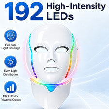 Máscara de luz roja LED de 7 colores para el cuidado facial de la piel máscara de terapia de rejuvenecimiento facial