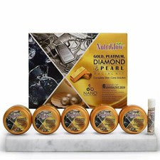 NutriGlow Platino Diamante Oro y Perla Facial Kit 6 Piezas 250gm+10ml