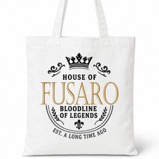 Bolso de Mano House Of FUSARO Nombre Familiar Blanco Regalo de Cumpleaños