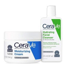 CeraVe Crema Hidratante 12oz e Hidratante Jabón Facial 3oz Juego Combo de Prueba