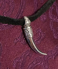 Tíbet macizo. Colgante DIENTE DE TIGRE Nepal de PLATA 925 Amuleto para Kraft &