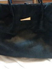 Donna Karan Mujer Negro Gamuza Cuero Bolso de Hombro Bolso de Mano Cartera Grande