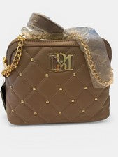 Bolso Bandolera Badgley Mischka Para Mujer Cuero Vegano Diamante Acolchado Cadena Dorada