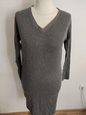 GEISHA bonito vestido mezcla de materiales gris talla 36 NUEVO
