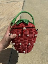 ¡Nuevo! Bolso canasta de fresa Kate Spade NY Target adornado con perlas exclusivo