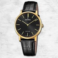 Reloj De Hombre Festina Swiss Made Reloj De Pulsera De Cuero Negro UF20016/3