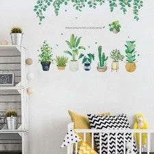 Pegatinas de pared tropicales decoración sala de estar calcomanías de cactus plantas pelar
