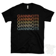 CAMISETA GIANNINOTTI ESTILO RETRO REPETIDO Hombre y Mujer Novedad Genial Nombre Regalo