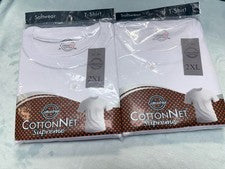 CottonNet Supreme Camiseta Cuello Redondo Manga Corta Talla 2XL Camisa Blanca Paquete de 2