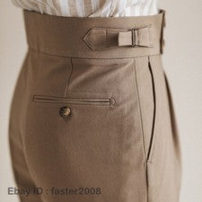 Pantalones rectos informales de negocios de cintura alta estilo británico Gurkha para hombre