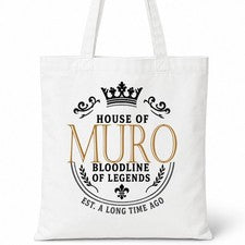 Bolso de Mano House Of MURO Nombre Familiar Blanco Regalo de Cumpleaños