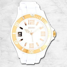 Oozoo Reloj De Pulsera Unisex Serie Vintage Analógico Silicona Blanco UOC4161A