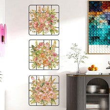 Pegatinas florales de salón dormitorio autoaplicables con respaldo diseño de flores rosas