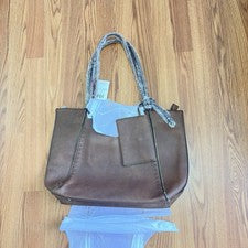 Bolso de Mano Grande Moda Jordan Diseñador Para Mujer Marrón Cuero PU