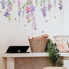 Pegatina de pared 1x30*60 cm florales plantas flores mariposa arte calcomanía decoración del hogar