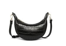 LIKE DREAMS Kouyou Bolso Bandolera Mujer Media Luna Texturizado - Negro~