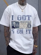 Camiseta informal estilo callejero con diseño estampado azul con la frase 'I