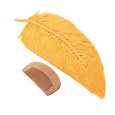 1 pieza tapiz bohemio colgante de pared macramé de algodón amarillo decoración del hogar