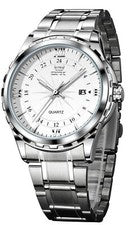 OPK Reloj Hombre Cuarzo Simple Reloj de Moda G6003 Blanco