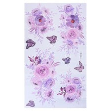 1 Juego de Pegatinas de Pared 35*60cm Mariposa Decoración Flor PVC Púrpura Extraíbles